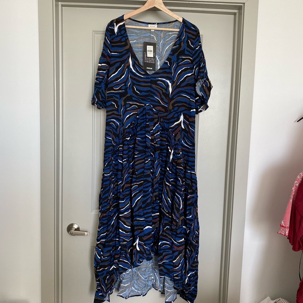 Avenue Women’s Dress Size 20 Color Ink Zebra New with Tag - Picture 3 of 6